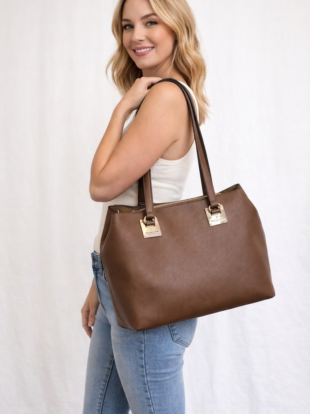BOGO 30% OFF! Marc New York Brown Leather Tote Bag